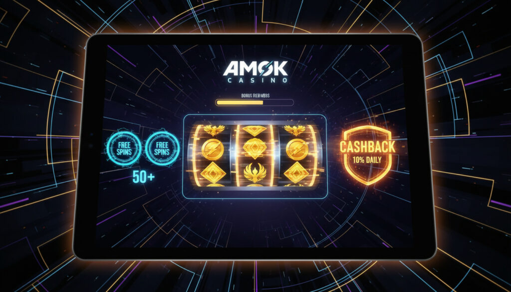Amok casino guide – Få 100 free spins og 10% cashback